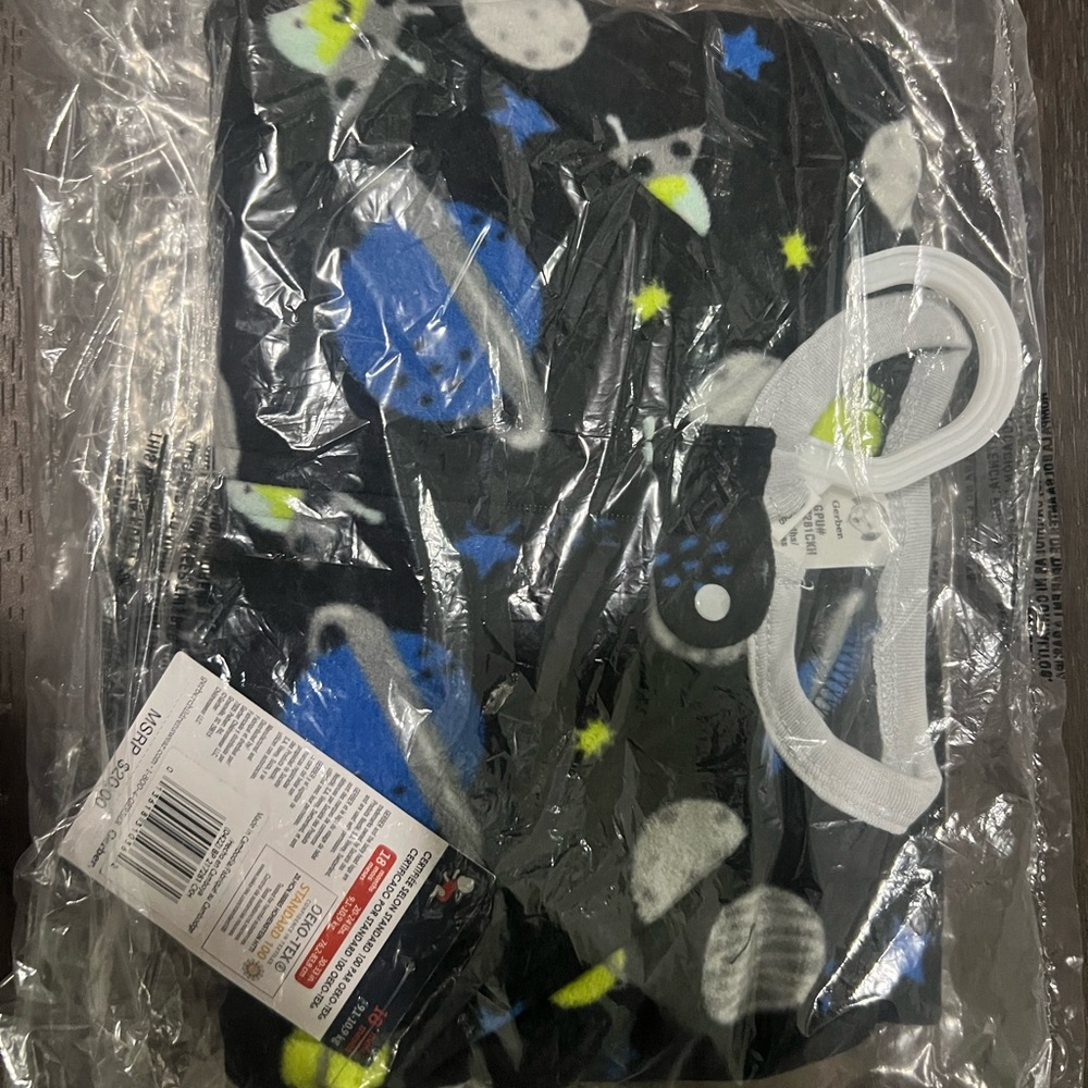 Gerber Space-Themed Pajama Set with Blue and Green Accents